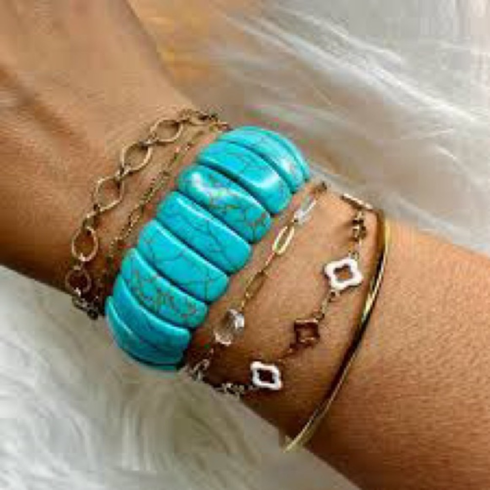 JBloom RAYNA Stretch Turquoise Bracelet NEW!